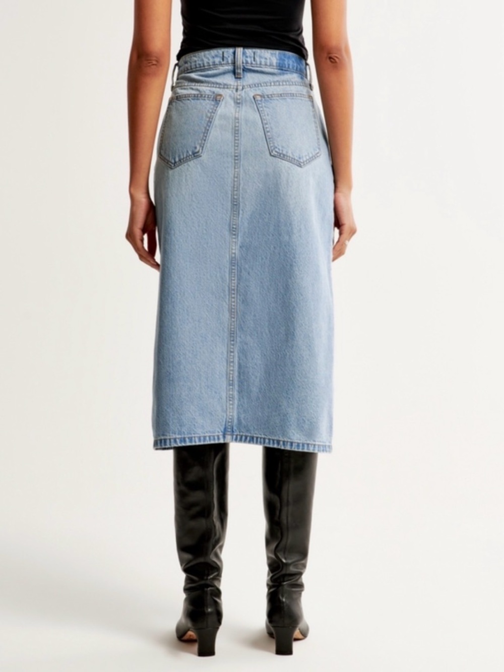 Abercrombie & Fitch High Rise Midi Denim Skirt | Size 30 | NEW WITH TAGS! - Picture 2 of 8